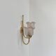 Vintage wall light, brass and frosted pink moulded glass, France, 1980.