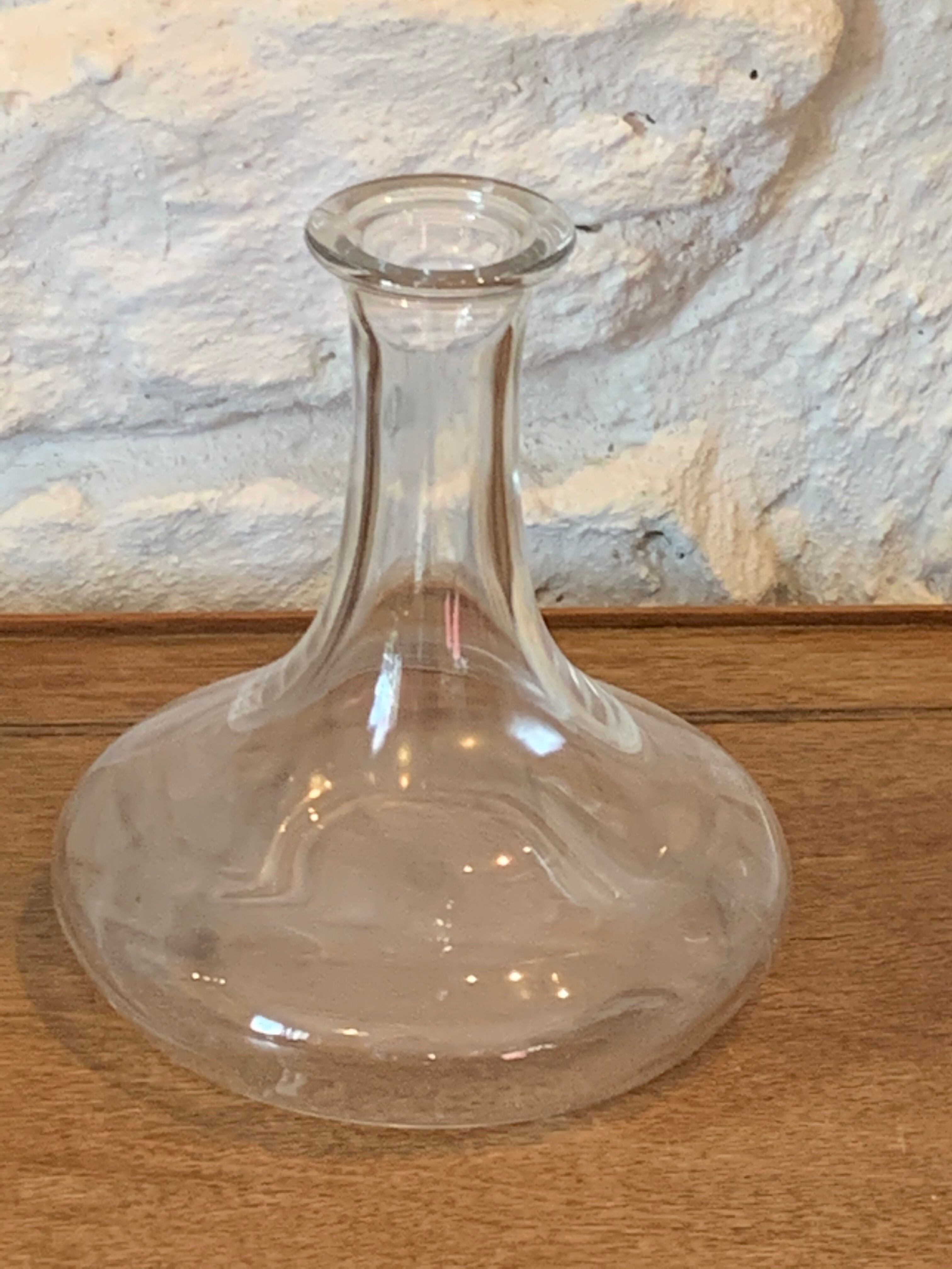 Wine carafe to decant and its vintage glass ball cap
