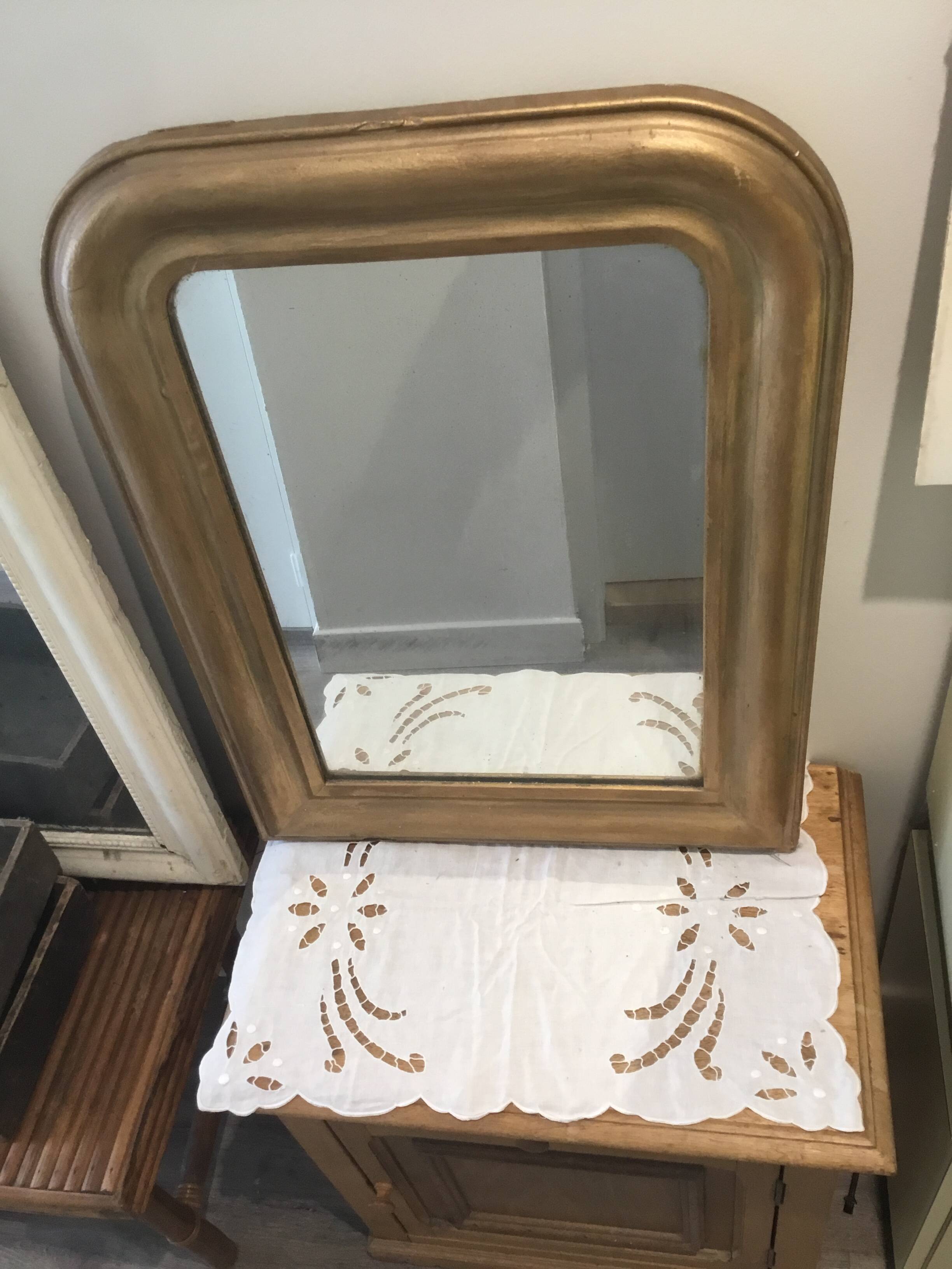 Golden wooden mirror