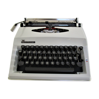 Writers' typewriters of light grey 70s Adler made in Holland