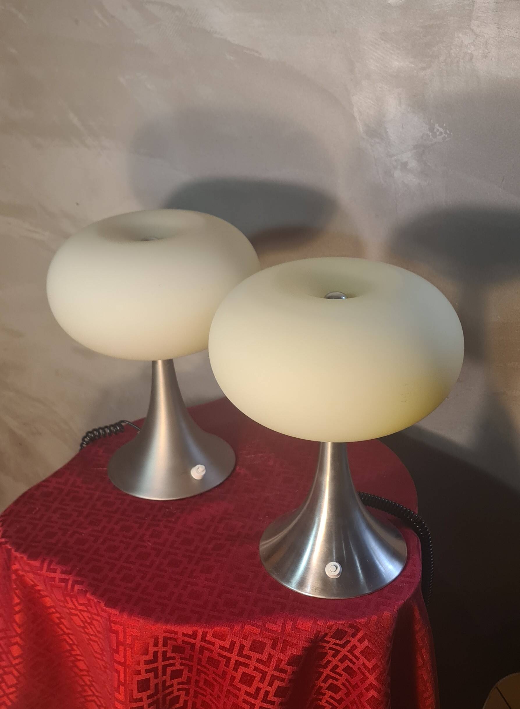 Pair of Prisma Mushroom Table Lamps 1975, Ufo A Space 30x22