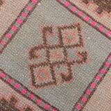 3x10 Salmon & Brown Ikat Pattern Vintage Runner Rug, 82x312Cm