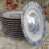 Set of 12 Bavaria porcelain dessert plates model China Blau