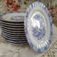 Set of 12 Bavaria porcelain dessert plates model China Blau