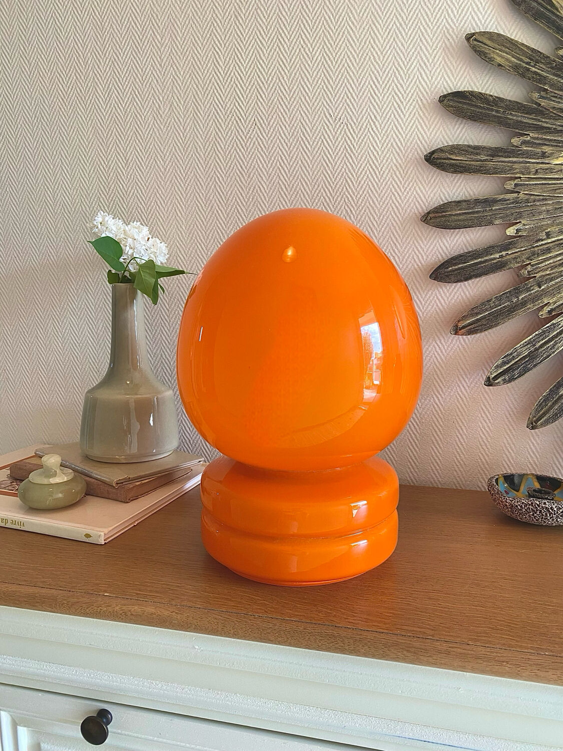 Orange mushroom lamp 70s