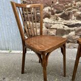 set of 4 Viennese chairs Curved wood Restaurant Paris bistro Fischel Baumann fanett Nr 12 years