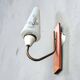 Danish Modern teak opaline glass wall sconce