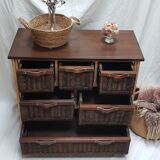 6-drawer rattan chest of drawers