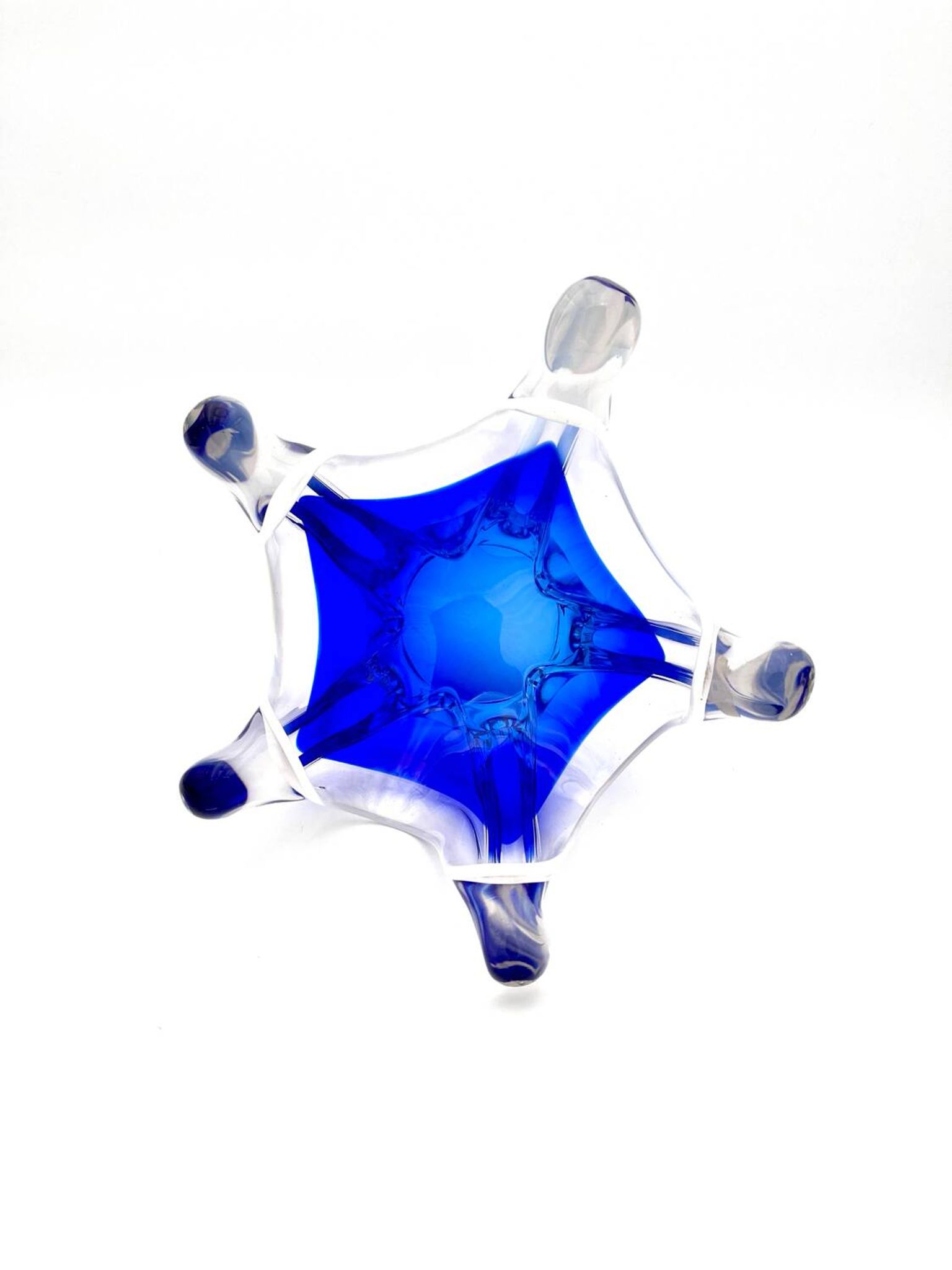 Cup Hospodka Chřibská Cristal Bohême Bleu Cobalt and Opaline Circa 60