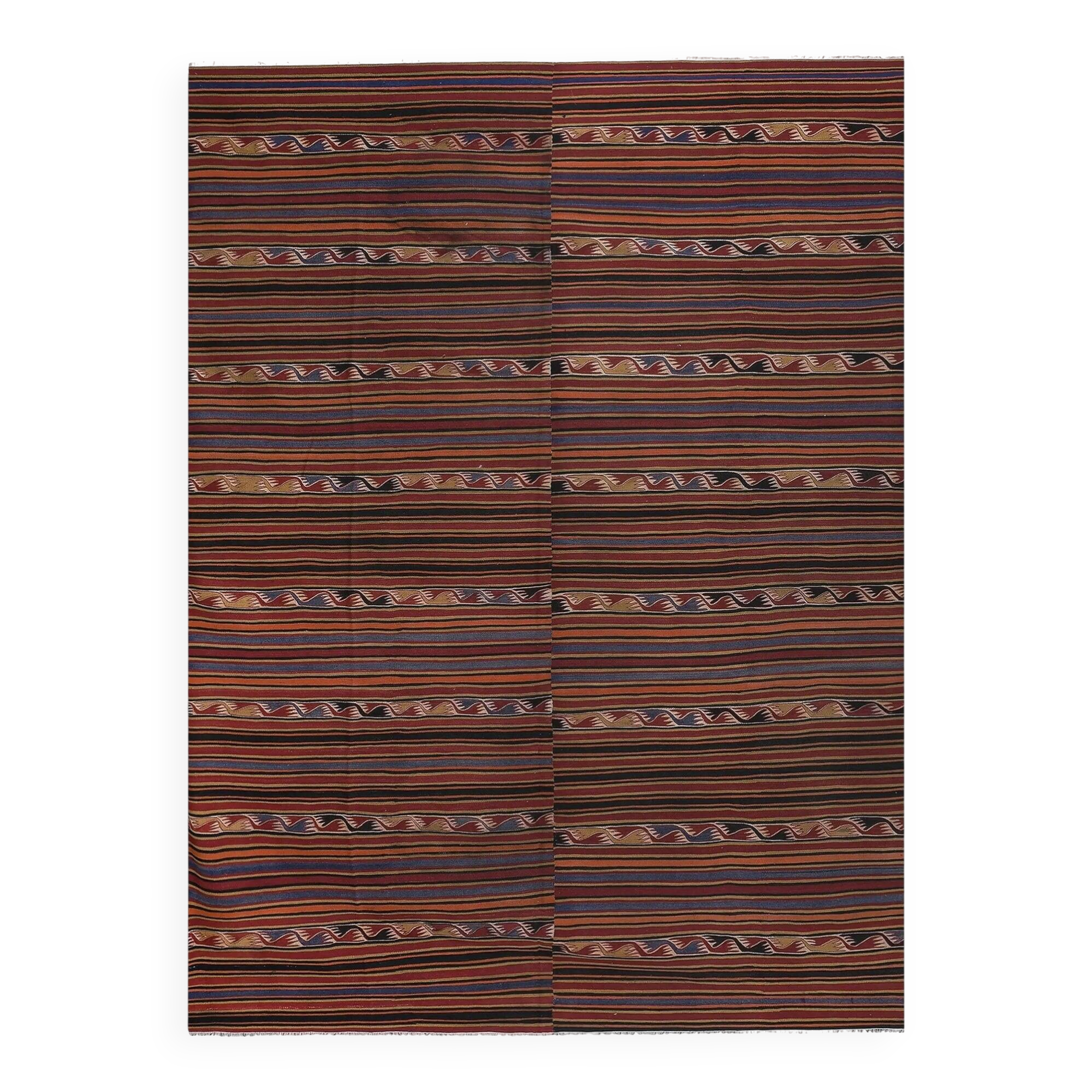 Vintage Turkish kilim handwoven 275x380 cm