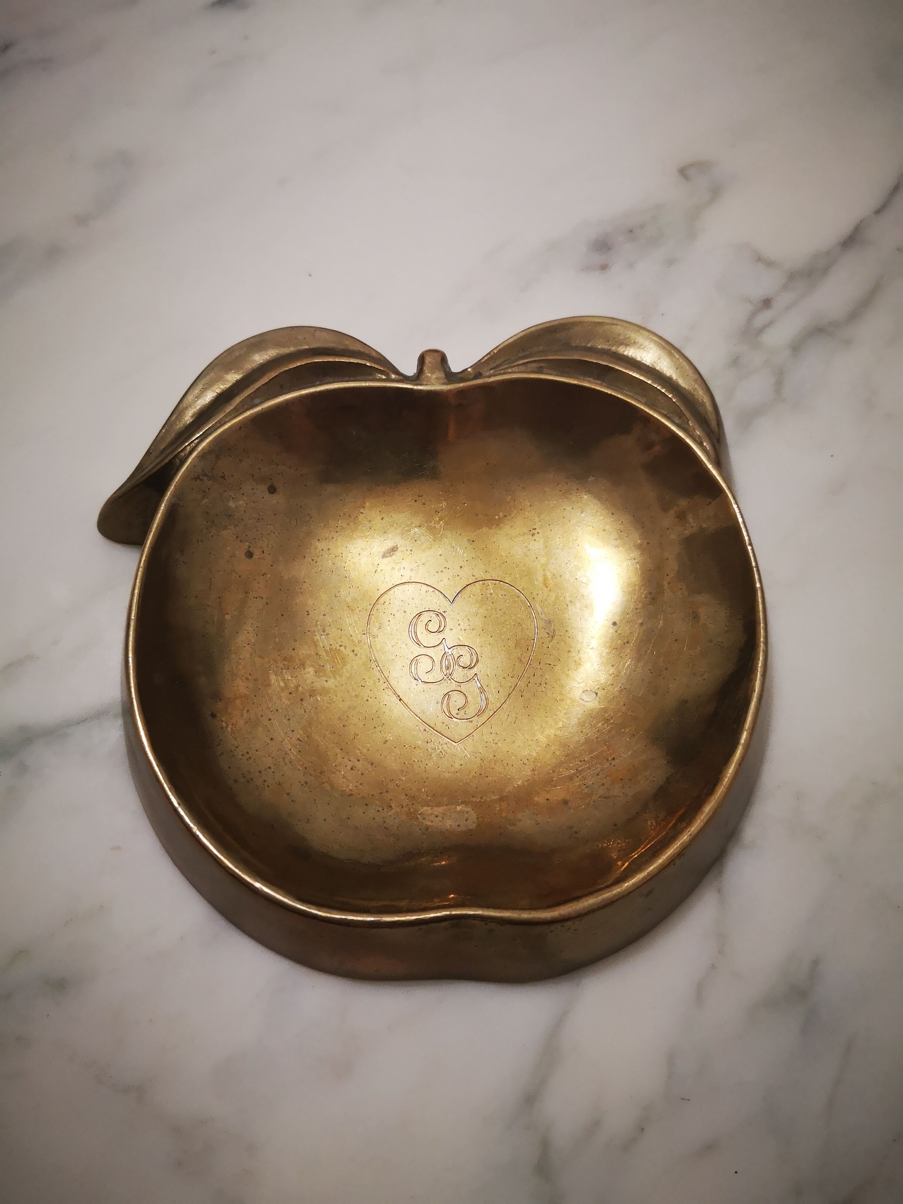 Brass apple shaped ashtray