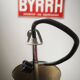 Old 3-light globe opaline stainless steel pendant/chandelier 1960/1970 space age vintage