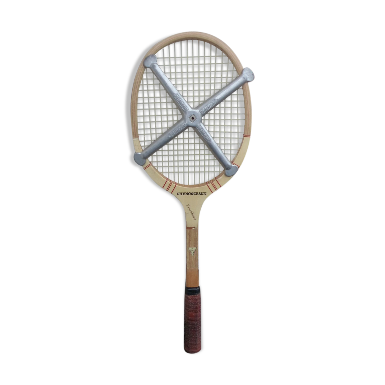 Raquette De Tennis Vintage En Bois Avec Presse-cadre, Collection Ou Décoration