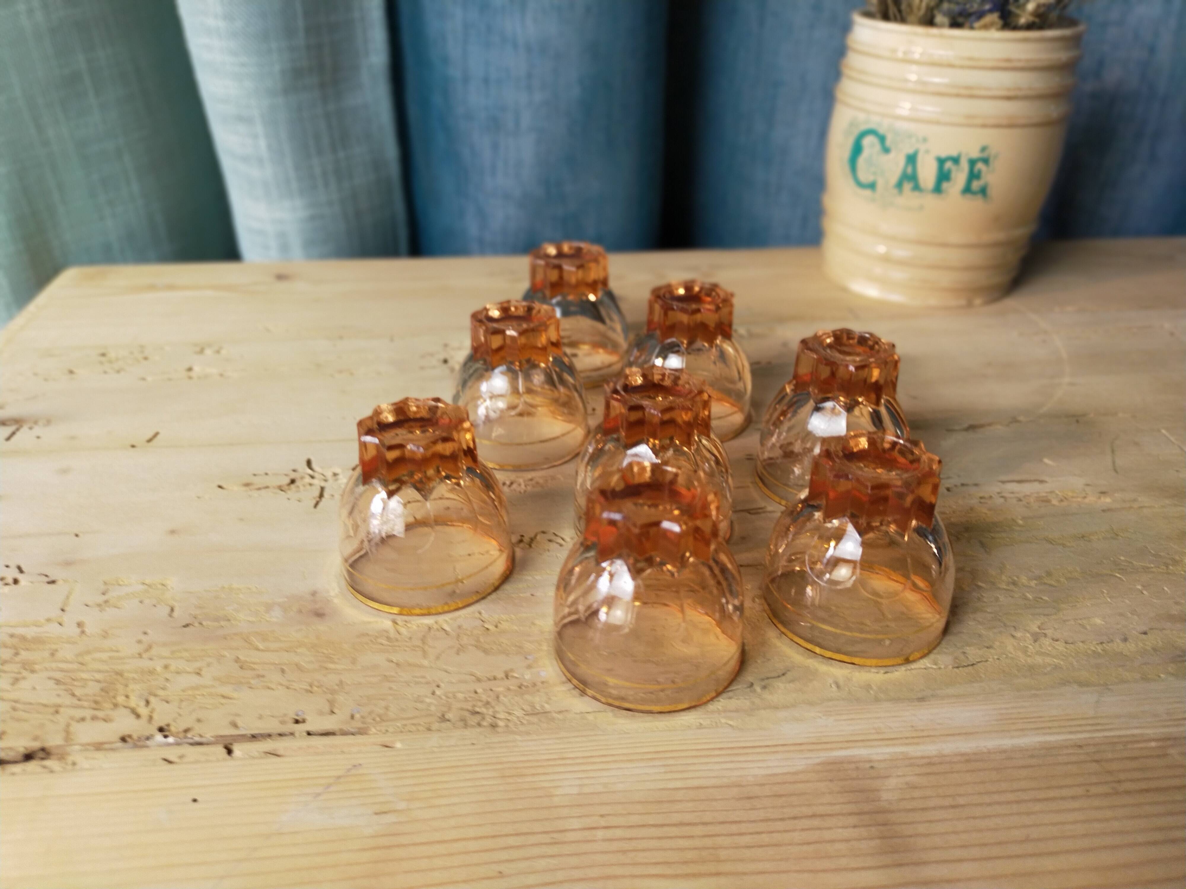 Set of 8 small rosaline glasses