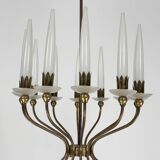 Rare Angelo Lelii for Arredoluce, 12-Lights Chandelier, Italy 1953