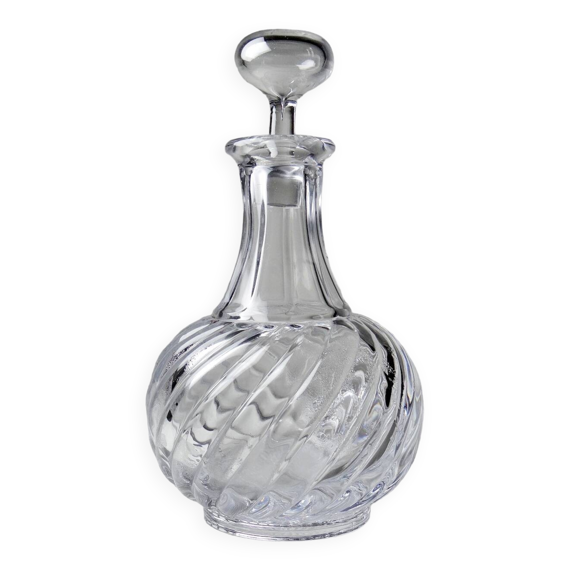 Small old Baccarat crystal carafe, Bambou/Tors model, early 20th century