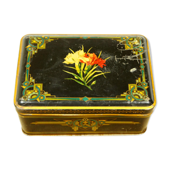 Lithographed art deco tin box