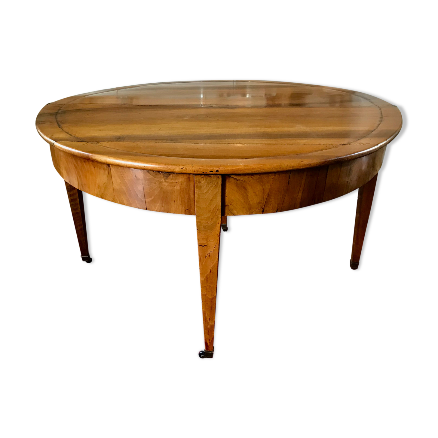 Antique half moon table in walnut