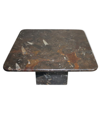 Table basse vintage en pierre fossilisée