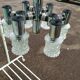 Vintage ceiling lamp in chrome plated and glass cut from targetti 1970 - 6 lamps