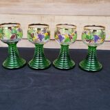 Lot de 4 grands verres à vin Roemer décor Bacchus