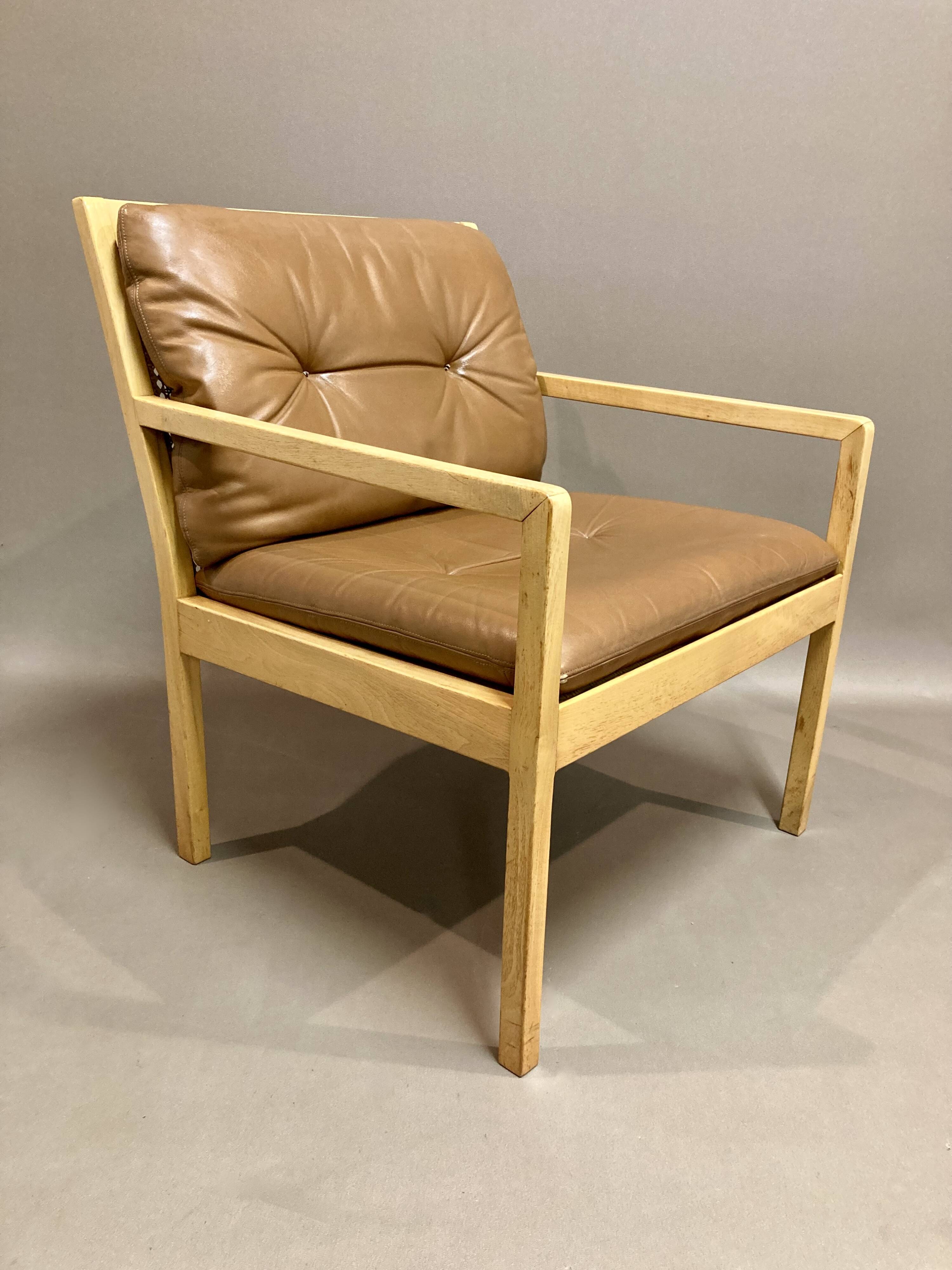 Leather armchair "Bernt Petersen" Scandinavian design 1960.