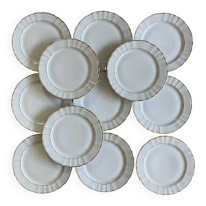 12 assiettes plates en - porcelaine