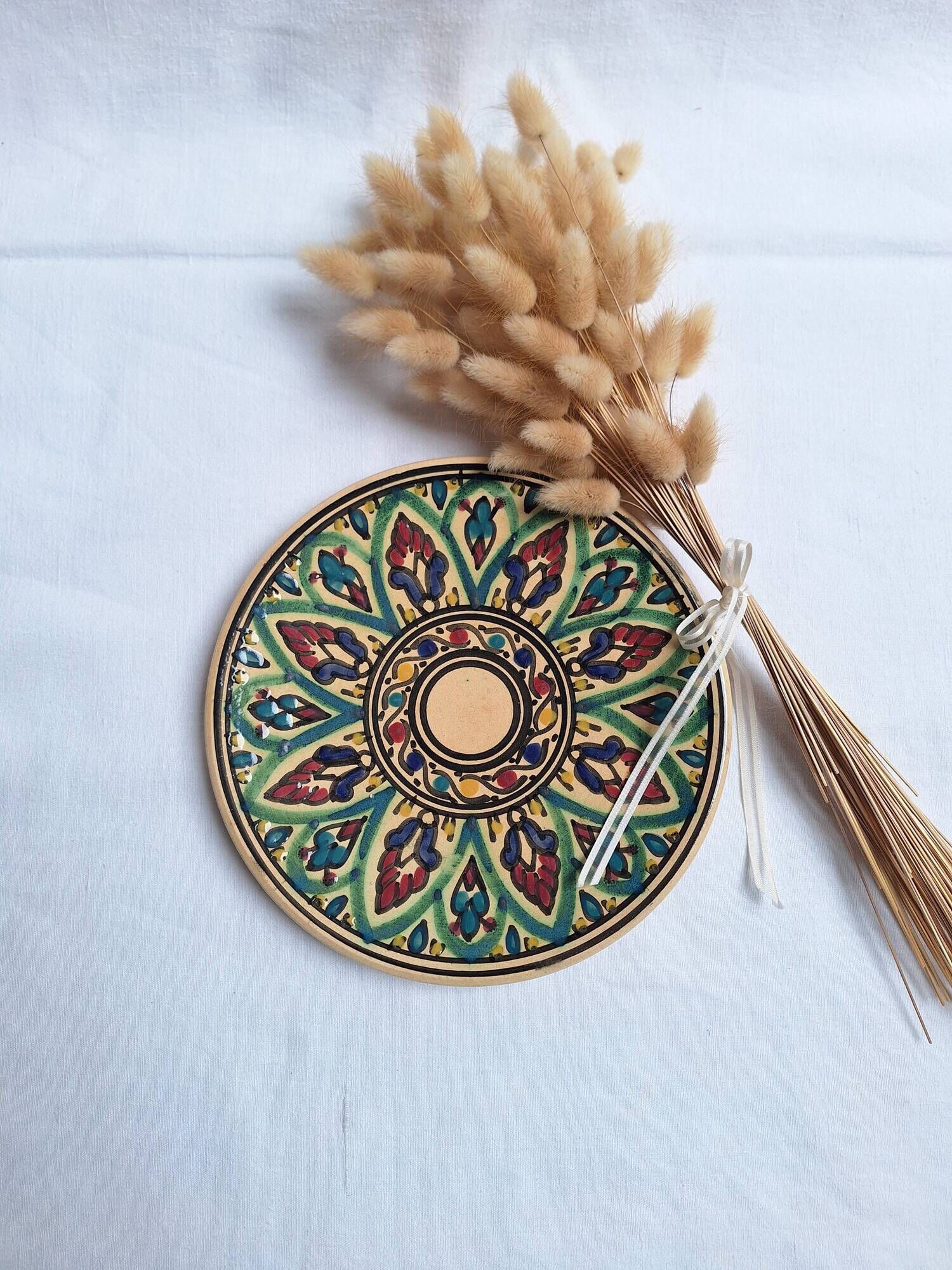 Hand-painted artisanal plate