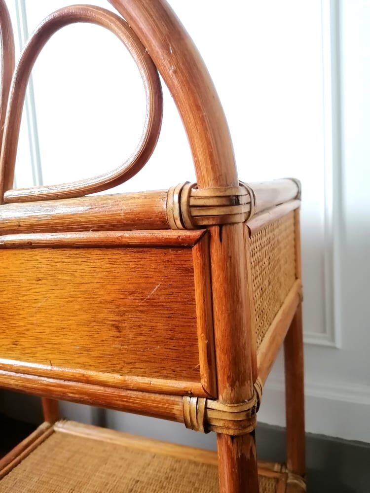 Rattan bedside table 1960