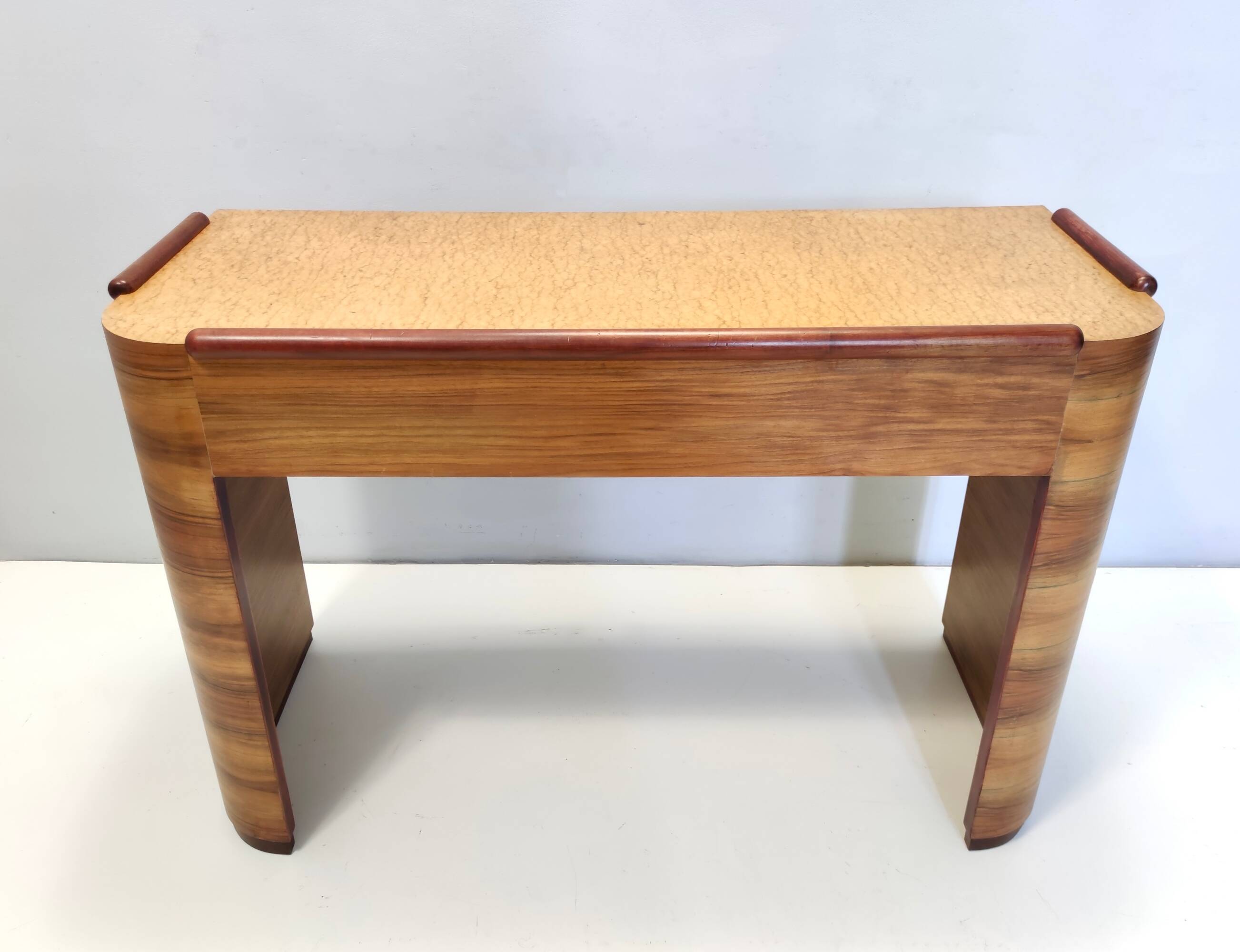 Art Deco desk in walnut, birch and beech, Brianza, Italy