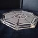 Art deco style molded pressed glass trivet