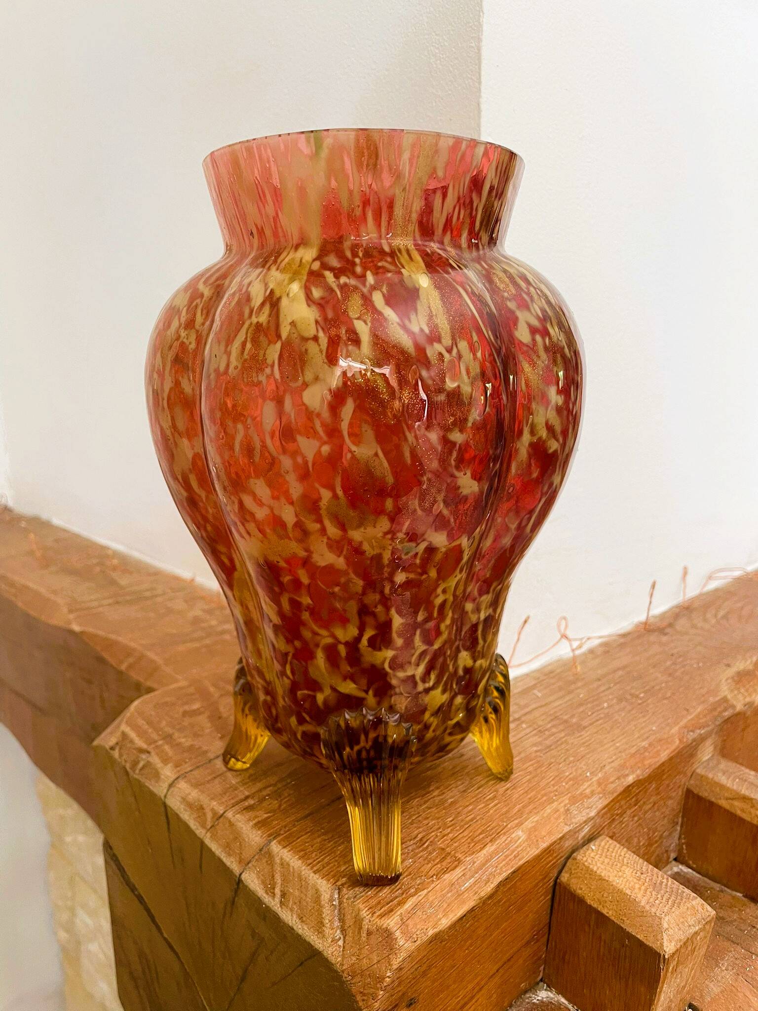 Large glass vase from Clichy