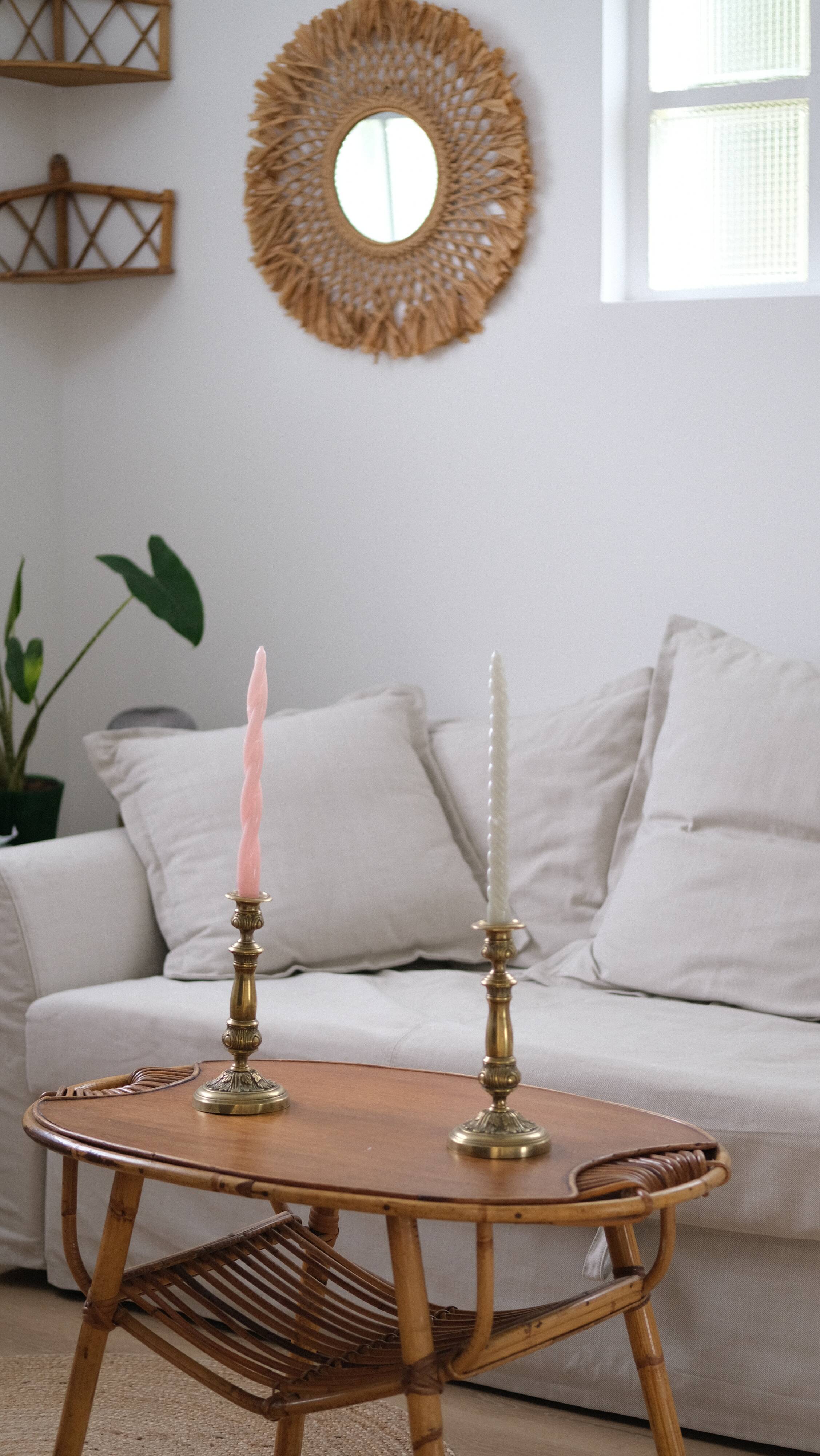 Pair of brass candle holders
