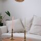 Pair of brass candle holders