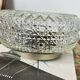 Vintage 1970s round wall light ceiling fixture with transparent glass.