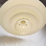 White pendant light, Scandinavian, space age, Poulsen style, 1990.