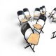 12 x Clarin Corporation folding chair / USA 1920s