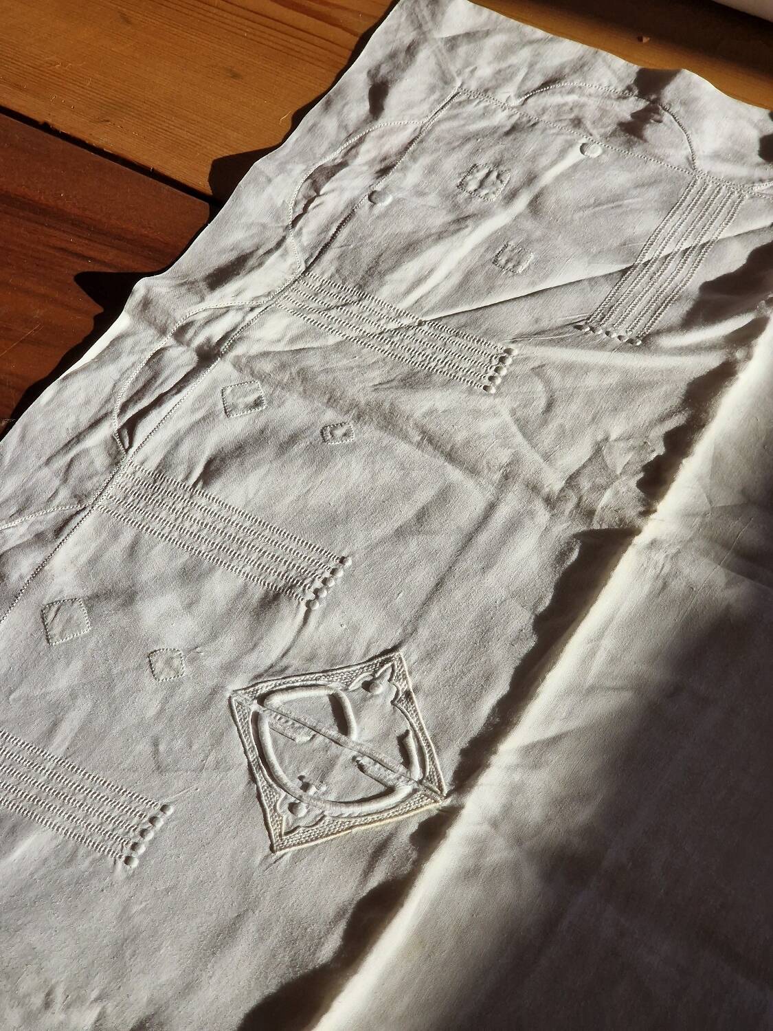 2 Art Nouveau monogrammed pillowcases