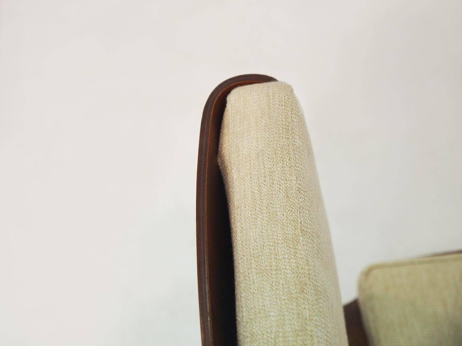 Pair of modernist Italian wooden accent chairs by Barovero.