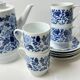 Vintage Melitta coffee service – White porcelain with blue flowers – 1970s – Made in Germany