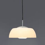 Chrome metal suspension, methacrylate and white glass, 1960s