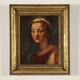 Ancient painting Female head attributed to A. Del Sarto, tempera on wood