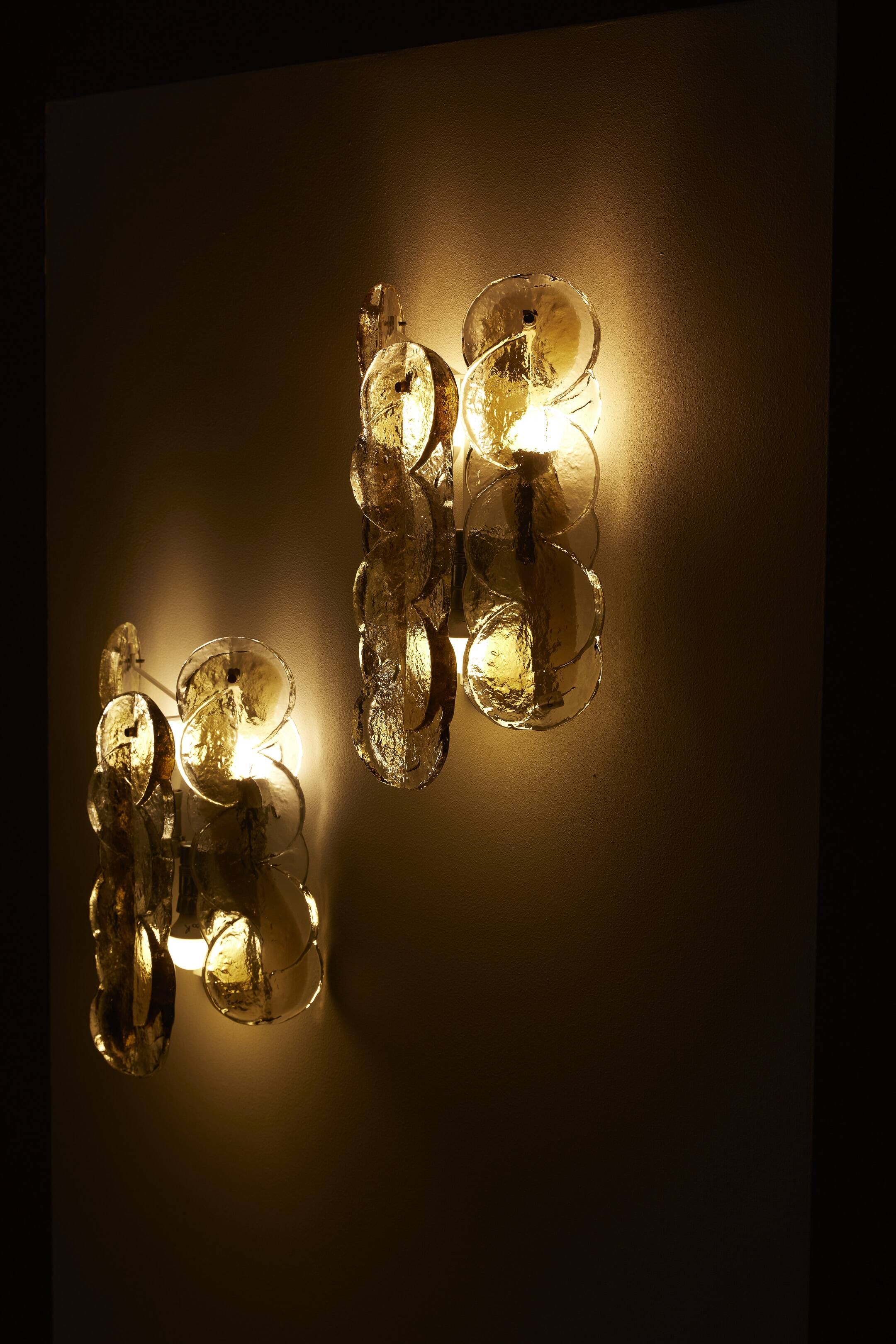 Pair of julius theodor kalmar glass wall lights, 1960s