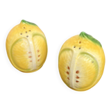 Salière et poivrier en céramique en forme de citron