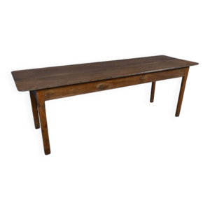 Table de ferme en châtaignier, - couverts