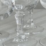 6 liqueur glasses in chiseled crystal with floral motifs Matignon model.