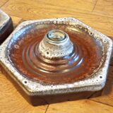 Set of 3 Hustadt Leuchten hexagon ceramic wall lights