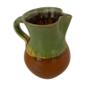 Green and brown ceramic pitcher