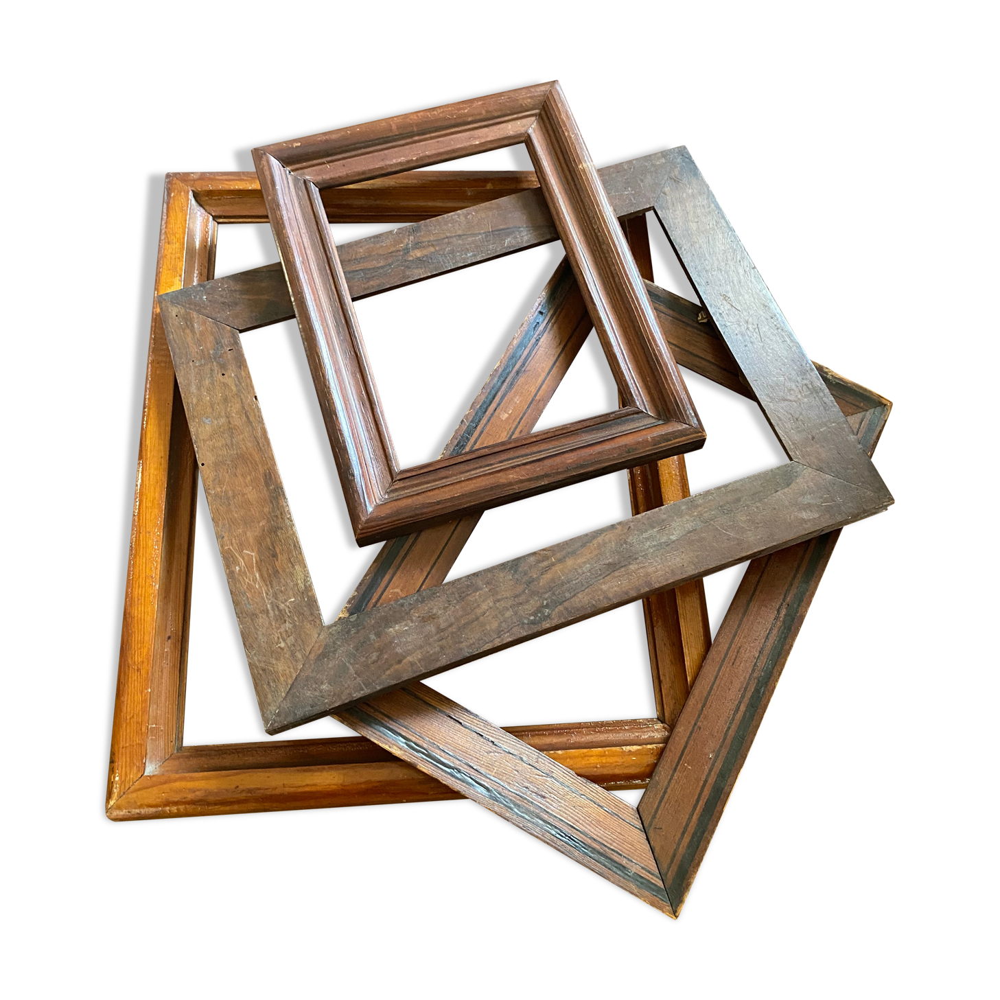Lot 4 old wooden frames.