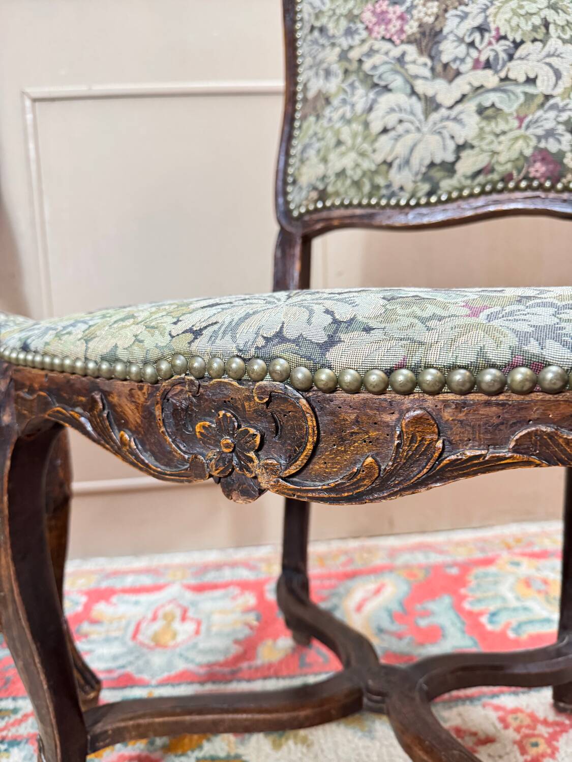 Armand henry pair of natural wood chairs stamped from the regency period